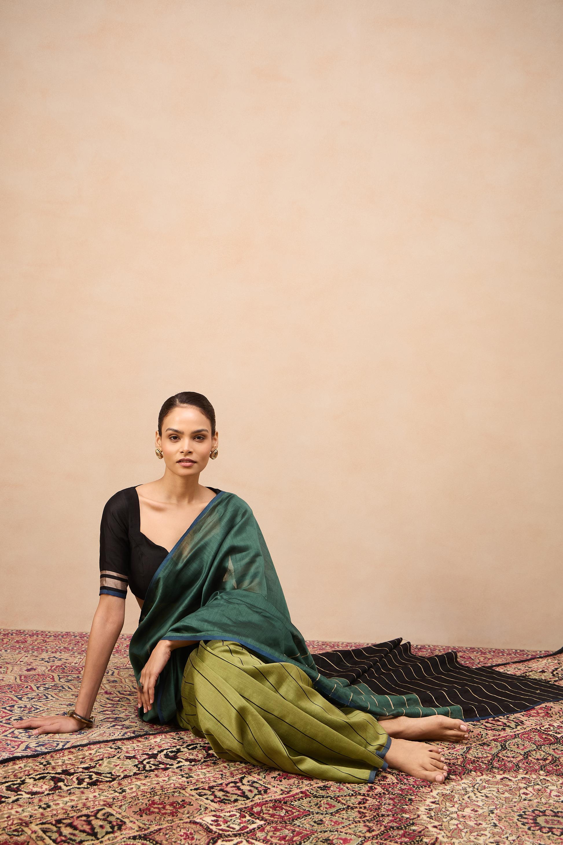 Cotton Silk sarees - saree close-up showcasing intricate handloom texture