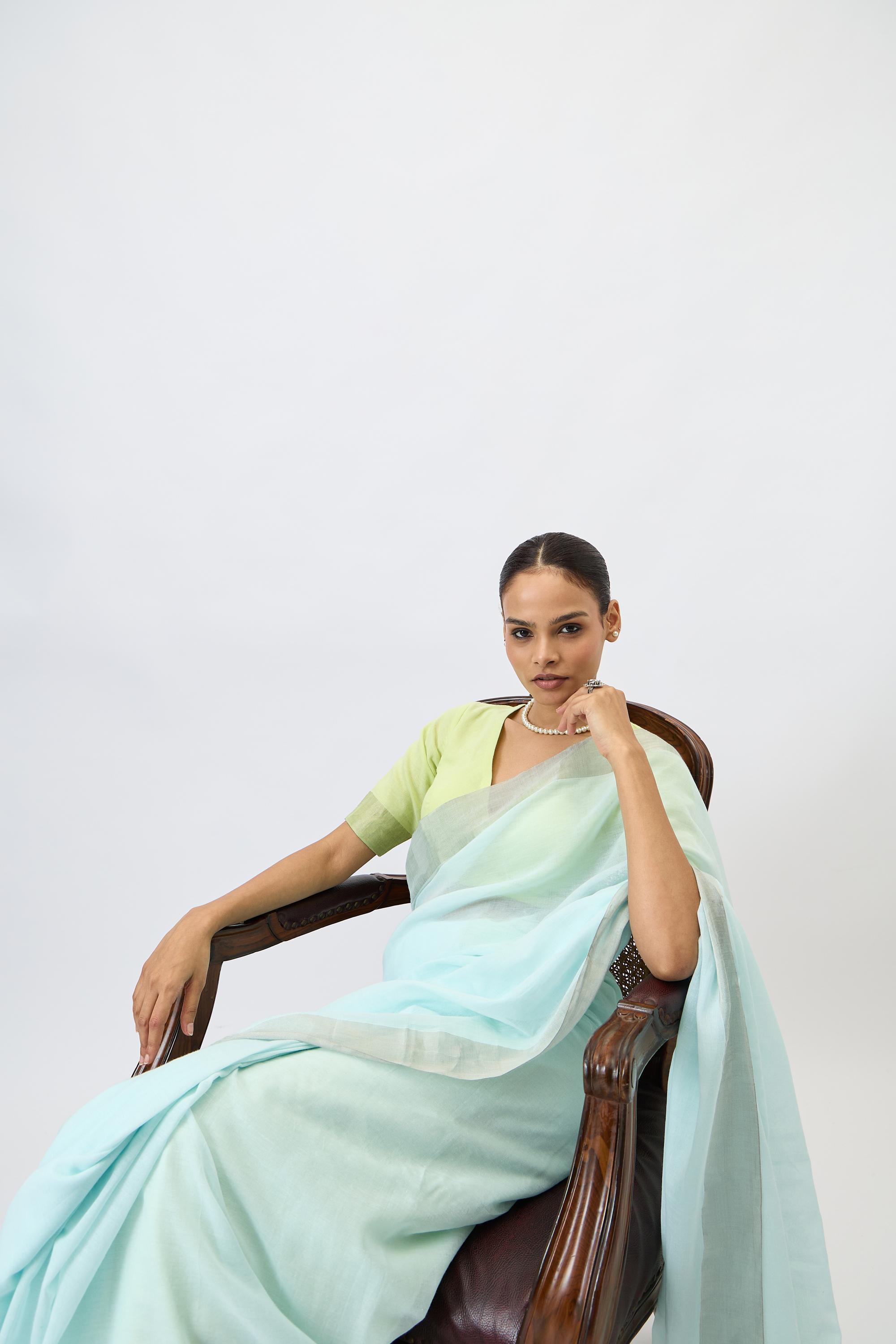 Cotton Zari sarees - saree close-up showcasing intricate handloom texture