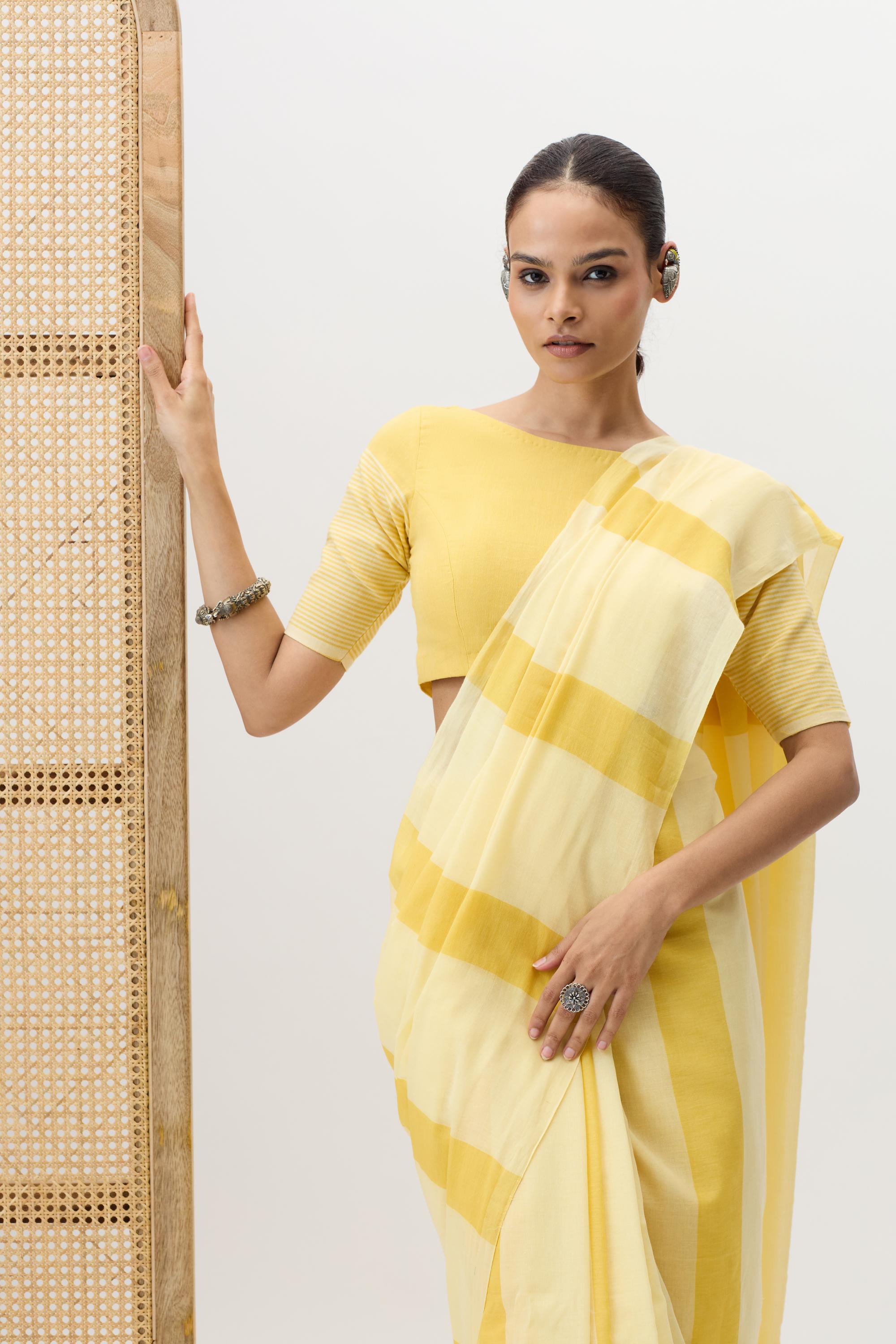 Pure Cotton sarees - saree close-up showcasing intricate handloom texture